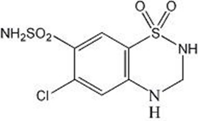 Image Of Hydrochlorothiazide Chemical Structure (Hydrochlorothiazide Chemical Structure)
